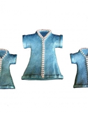 Gold Dekor Kaftan 3'lü Duvar Seti Turkuaz Renk